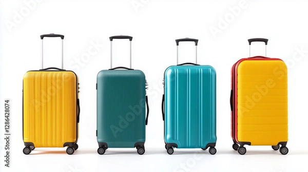 Obraz set of travel luggage isolated on white background