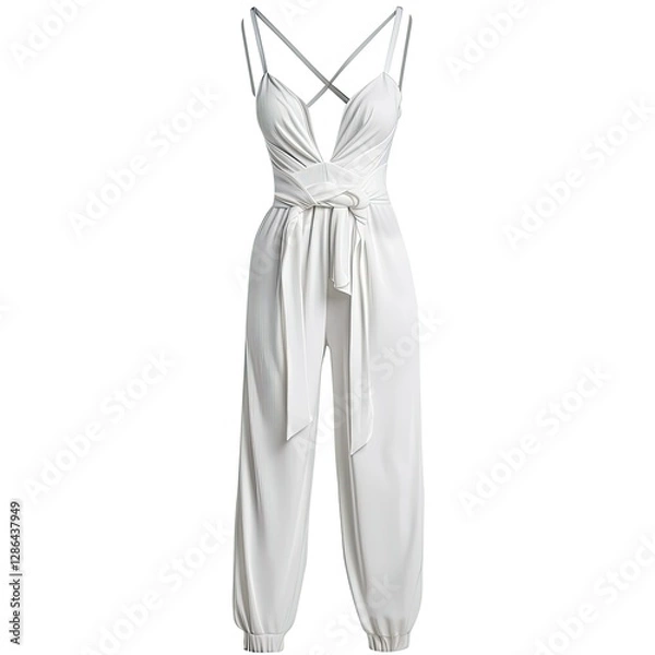 Fototapeta Detailed Color Image of a Photo Jumpsuit, Isolated on a White Background