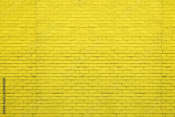 Fototapeta Yellow bricks pattern on wall for abstract background.
