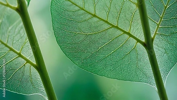 Obraz Intricate Leaf Veins: A Close-Up of Nature's Design