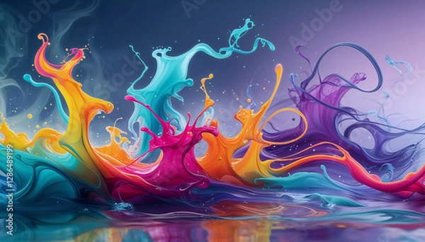 Obraz Bunte Farbe wild fliessend