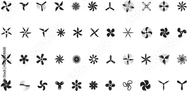 Fototapeta Propeller icon vector set. Screw illustration sign collection. 