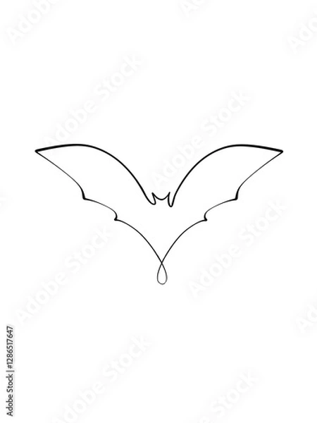 Obraz A Bat is drawn in line art. Printable art.