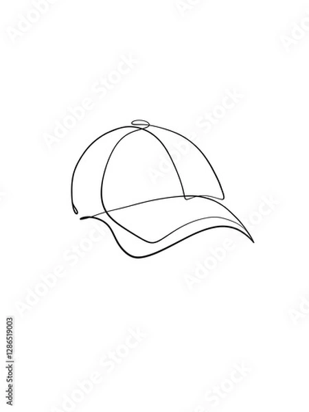Obraz The hat is drawn in one line. Printable art.