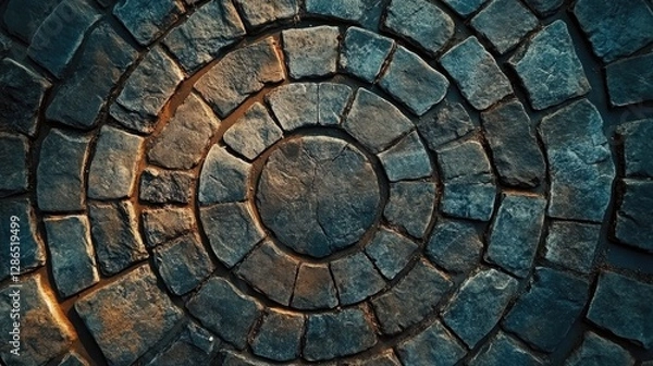 Fototapeta Background of old cobblestone pavement texture