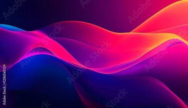 Fototapeta Abstract Background - Colorful Flowing Waves, Dynamic Design