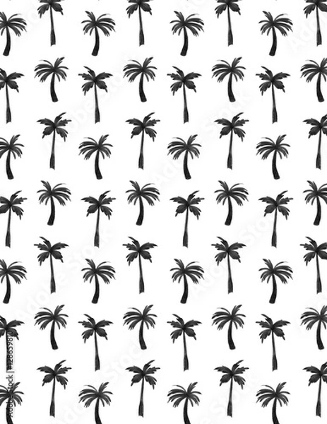 Obraz Watercolor Palm Tree Pattern