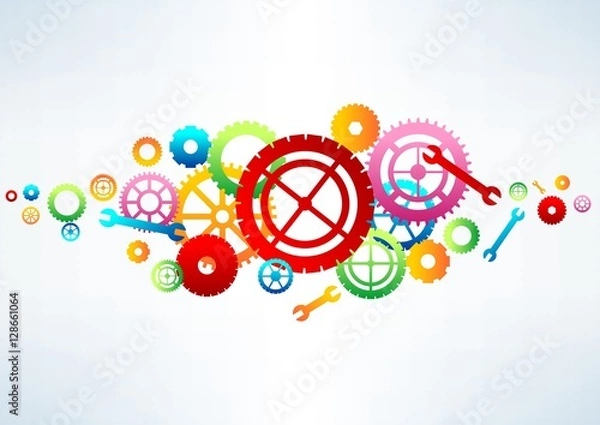 Obraz Gears background, vector illustration