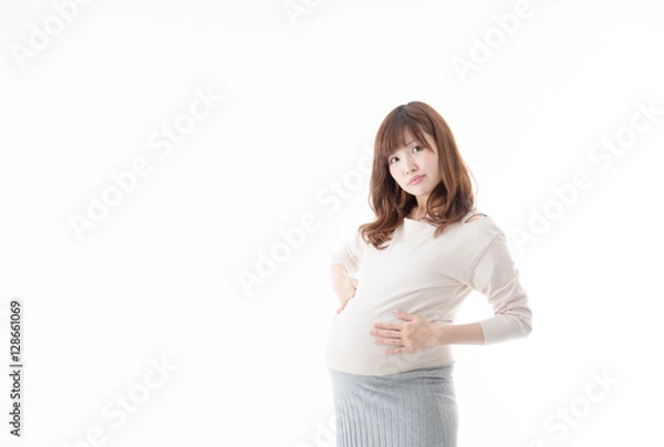 Fototapeta 妊婦・白バック