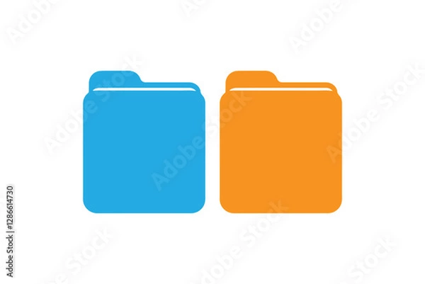 Fototapeta simple file folder icon vector silhouette isolated in white background