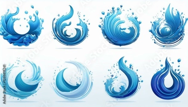 Fototapeta set of water drops