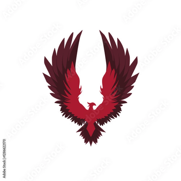 Fototapeta phoenix bird flying vector logo illustration symbol