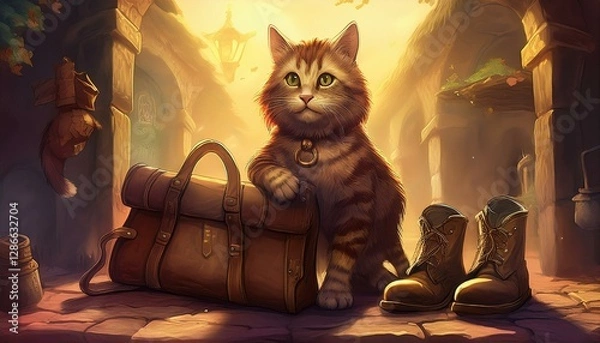 Obraz cat in boots. High quality illustration