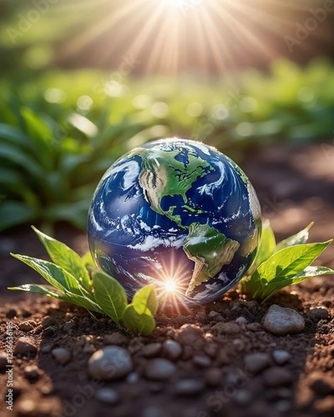 Obraz Earth's Green Future: Sustainable Planet, Environmental Conservation
