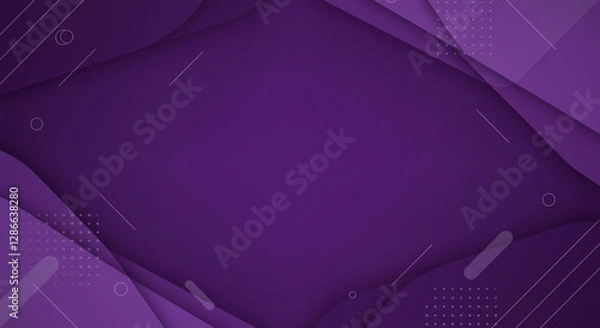 Fototapeta Stylish Purple Abstract Background Design blank space. A sophisticated abstract background featuring a deep purple color palette with layered, geometric shapes and subtle lines.