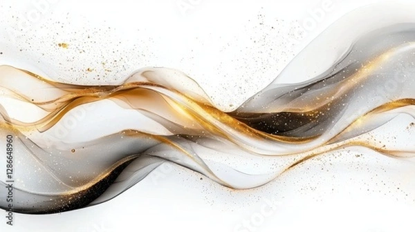 Fototapeta Elegant Abstract Gold and Black Wave Design Luxury Background Texture for Modern Decor and Branding