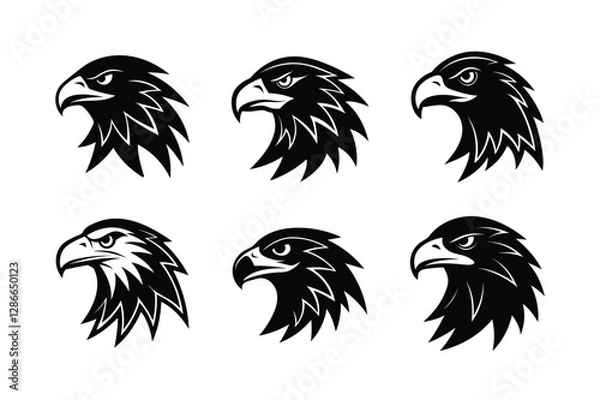Fototapeta Set of Eagle head icon .Eagle-vector,   art,