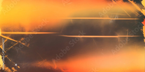 Fototapeta Abstract gradient blurred background Warm Golden and Dark Brown film grain texture, template with elegant design minimal style composition, Trendy overlay gradient grainy scratches texture