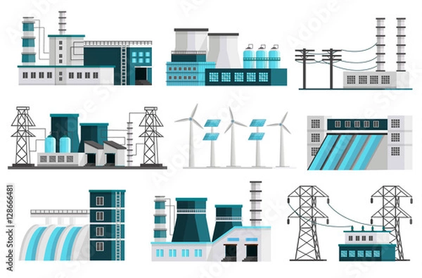 Obraz Zestaw elementów wytwarzania energii