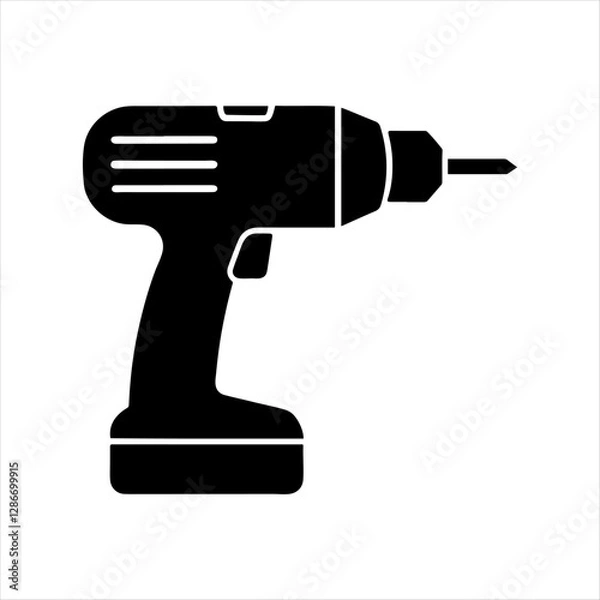 Fototapeta Drill machine silhouette vector, Electric drill machine icon