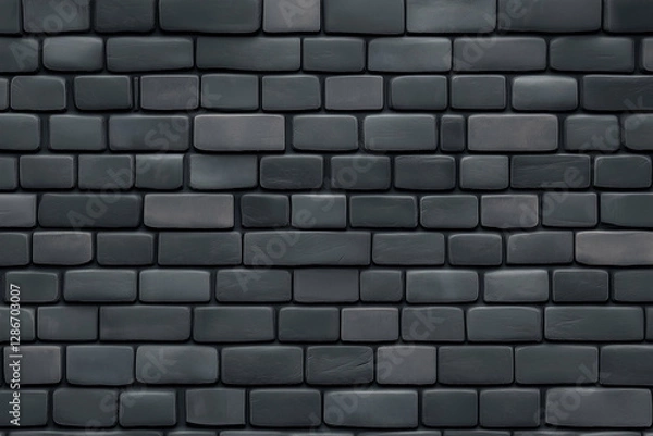Fototapeta Gray brick wall texture background. Dark gray brick wall surface. Stone brick wall pattern