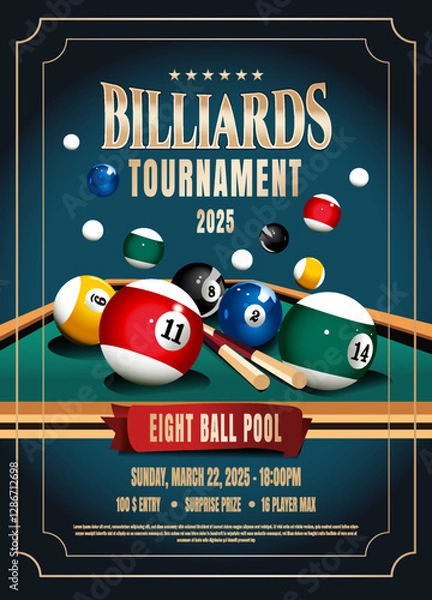 Obraz billiards tournament flyer.eps