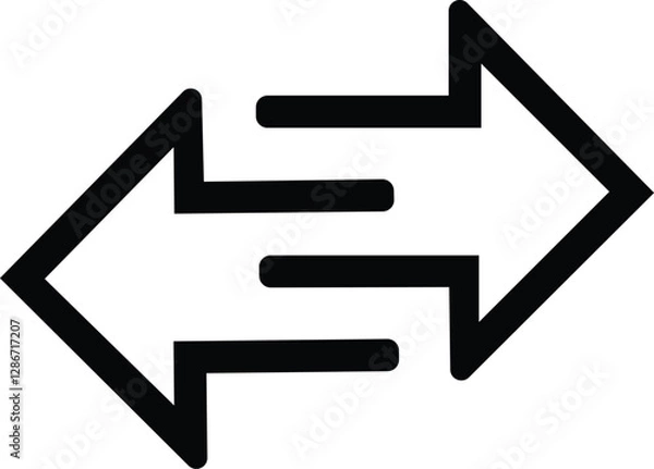 Fototapeta Two opposite arrows exchange vector icon vector