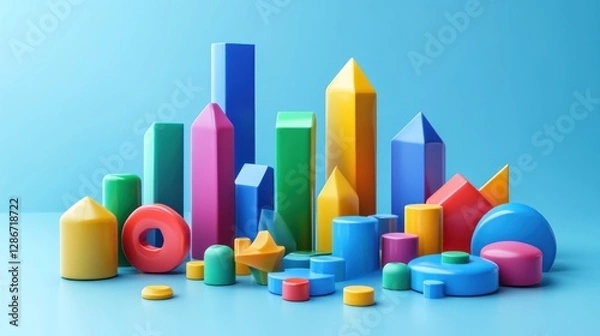 Fototapeta 3D SEO Optimization, web analytics and seo marketing concept