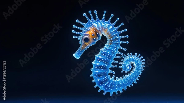Obraz Anatomy, Close-up image of a seahorse exoskeleton showcasing intricate details and textures.