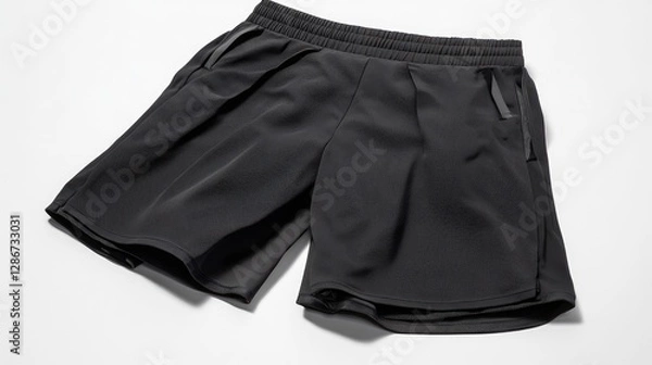 Fototapeta Sporty skort with built-in shorts laid flat on a clean white surface