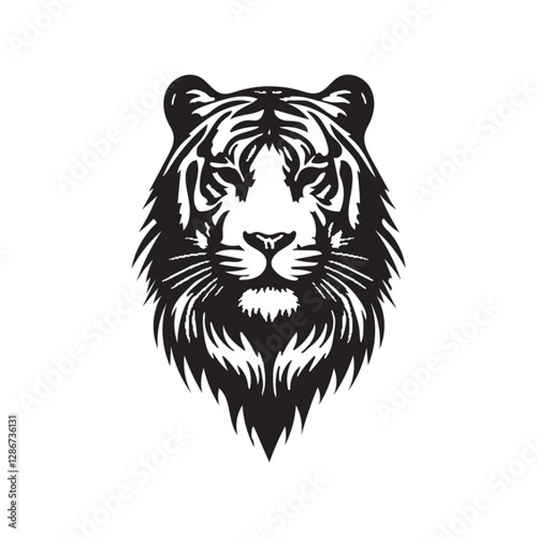 Obraz Tiger silhouette vector file isolated on white background