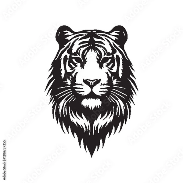 Obraz Tiger silhouette vector file isolated on white background