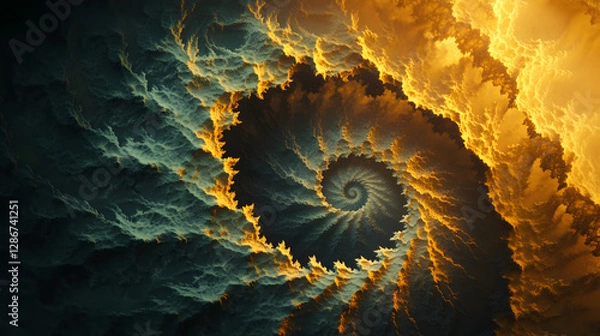 Fototapeta Dark stormy clouds over a field with tulips under an ominous sky