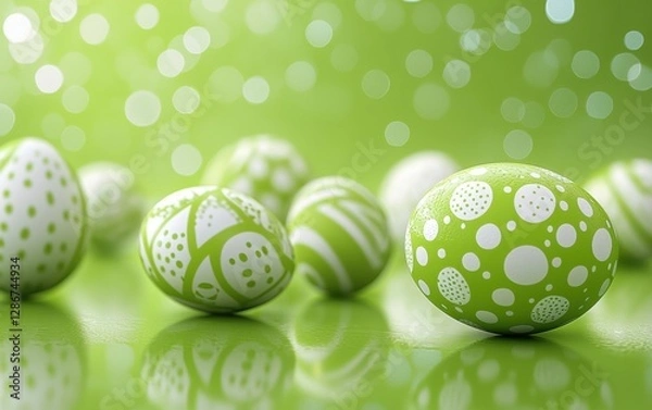 Fototapeta Easter lime green 3d background
