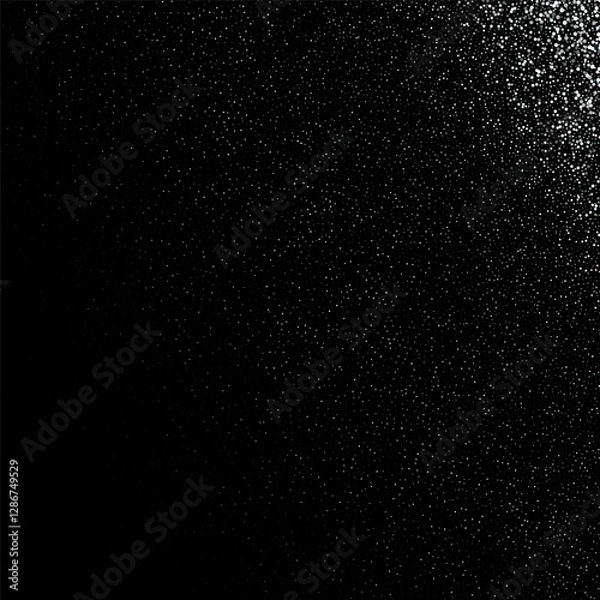 Obraz Black background with silver confetti rain, design element