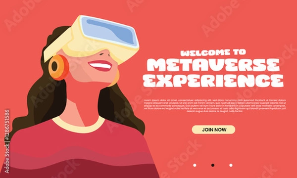 Obraz women character using virtual reality device metaverse illustration concept