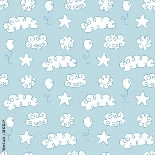 Obraz seamless sky pattern and background vector illustration