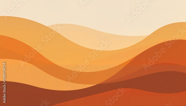Fototapeta Abstract waves in warm earthy tones, symbolizing resilience and strength