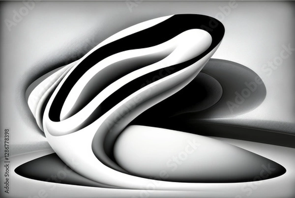 Fototapeta Abstract Composition Featuring Dynamic Forms in Topaz Style