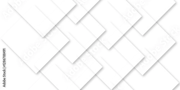 Fototapeta Modern Abstract White Geometric Background. Soft 3D White Squares with Elegant Overlap