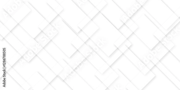 Fototapeta Modern Abstract White Geometric Background. Soft 3D White Squares with Elegant Overlap