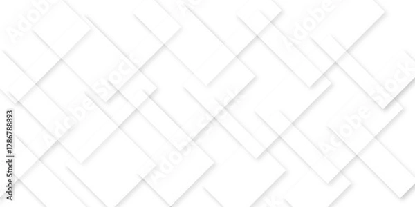 Fototapeta Modern Abstract White Geometric Background. Soft 3D White Squares with Elegant Overlap