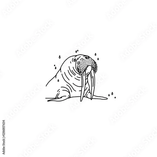 Fototapeta Walrus Vector Logo Design