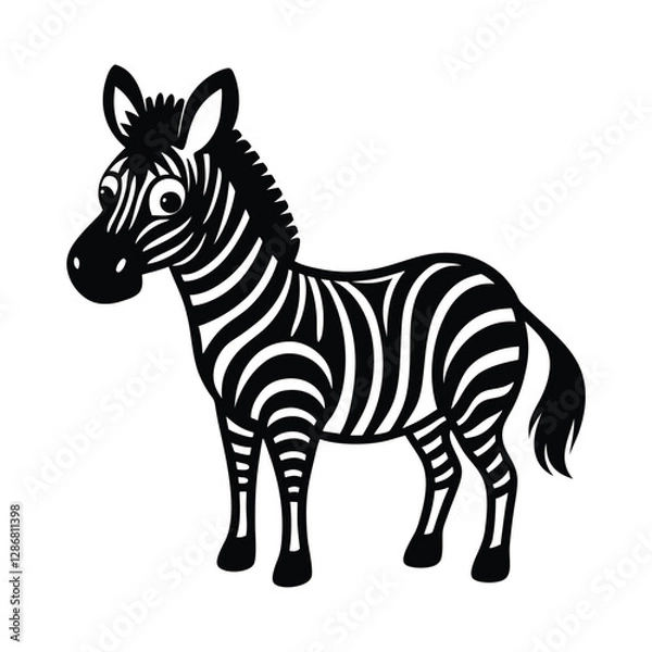 Fototapeta zebra isolated on white background