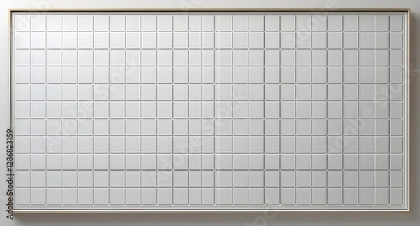 Obraz A framed white board divided into evenly spaced squares 