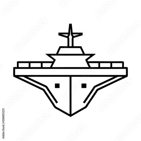 Obraz Hand Drawn Aircraft Carrier Line Art Vector