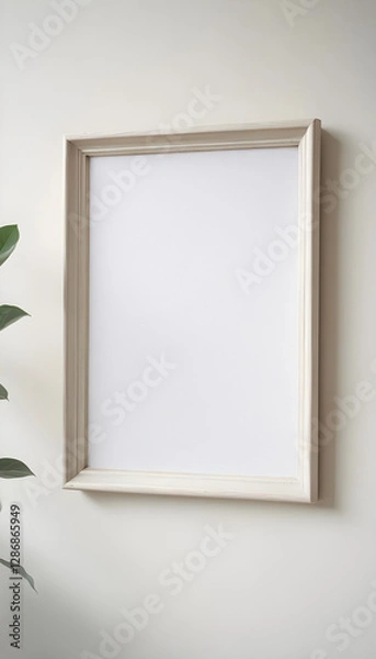 Fototapeta Minimalist Scandinavian pastel tone photo frame. Minimal photo frame for mock up. Clean and simple style home decoration. pink and blue color tone. Aesthetic interior design. relax and chill. key up. 
