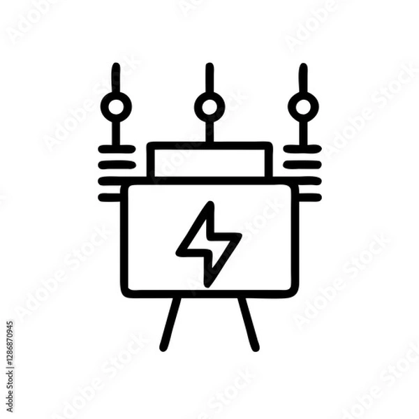 Obraz Electric transformer icon on white background