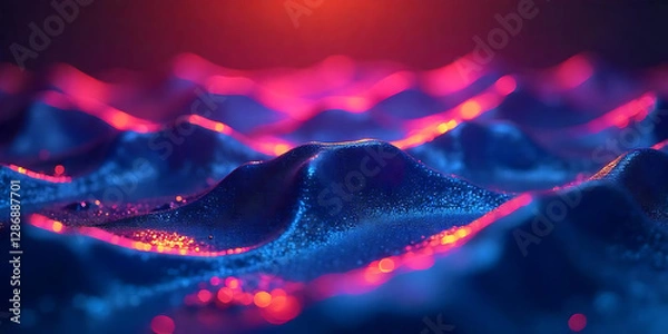 Fototapeta abstract waves blue and purple