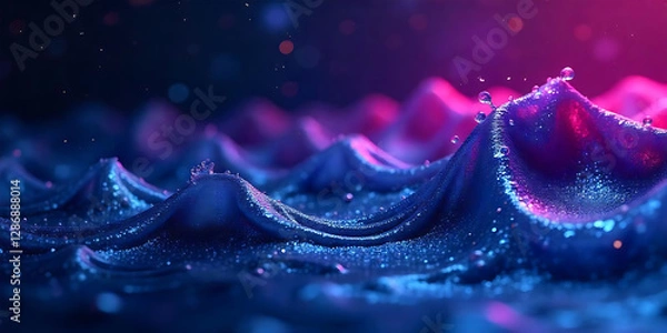 Fototapeta abstract waves on a dark background